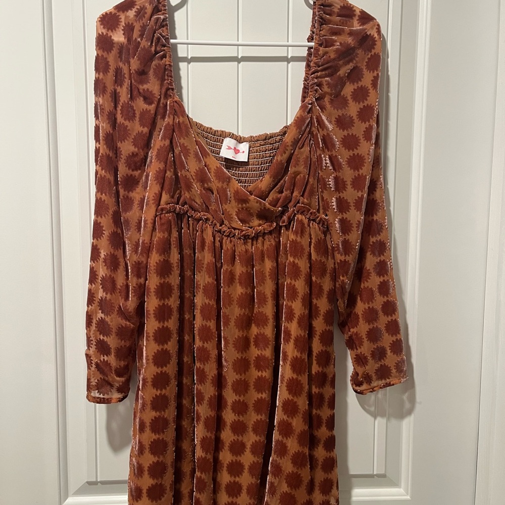 Buddy Love Orange Smocked Dress